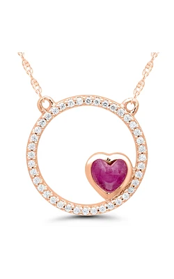 Greenland Pink Sapphire Pendant Necklace 1/4 CTW in 10K Rose Gold