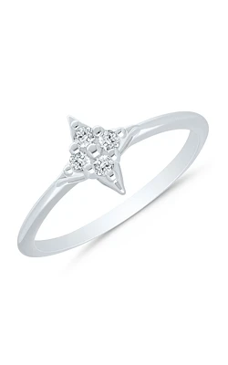 Women's Diamond Star of Hope Ring 1/10 CTW Sterling Silver