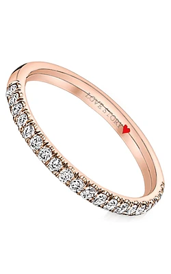 Love Story Pave Diamond Anniversary Band 14K Rose Gold, 1/4ctw