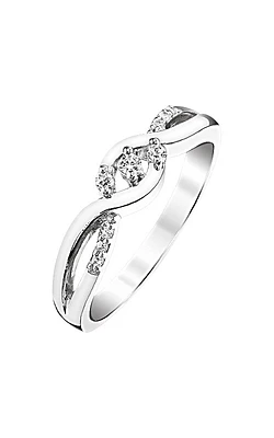 Two Hearts Diamond Twist Promise Ring Sterling Silver, 1/10ctw