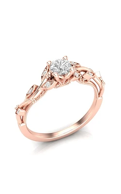 Love Story Vintage-Style Diamond Engagement Semi-Mount 14k Rose Gold, 1/20ctw