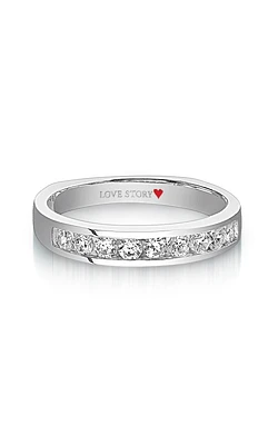 Love Story Diamond Wedding Band 14K White Gold, 3/8ctw