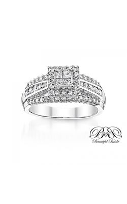 Beautiful Bride Quad Princess-Cut Diamond Engagement Ring in White Gold, 1ctw