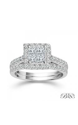 Beautiful Bride Princess-Cut Quad Diamond Bridal Set in White Gold, 5/8ctw