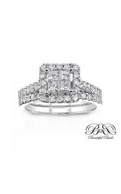 Beautiful Bride Quad Princess-Cut Diamond Bridal Set in 14K White Gold, 1-1/4ctw