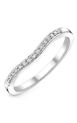 Chevron Diamond Anniversary Band in 14K White Gold, 1/10ctw