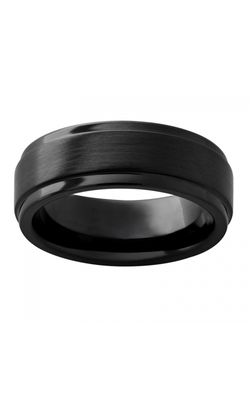 Men's 8mm Black Diamond Ceramic Satin Band