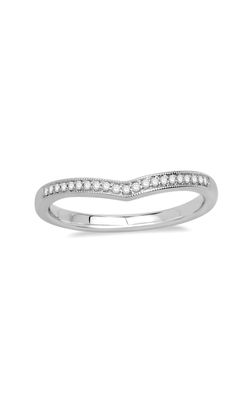 Chevron Diamond Anniversary Band in 14k White Gold, 1/10ctw