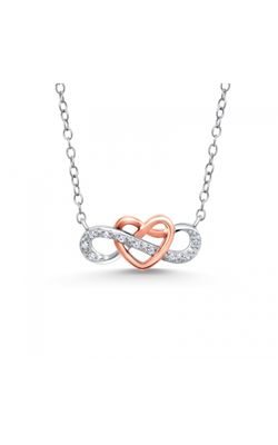 Diamond Infinity Heart Pendant in Two-Tone Sterling Silver, 1/20ctw