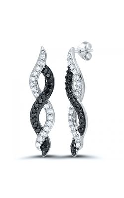 Black & White Twist Diamond Infinity Drop Earrings in Gold, 1/5ctw