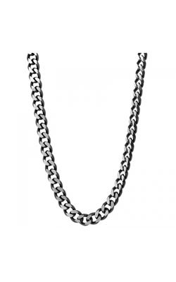 Men's 8mm Curb Chain Necklace in Stainless Steel with Black IP Plating - 24