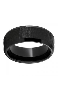 Men's 8mm Black Diamond Ceramic Satin Moon Finish Band