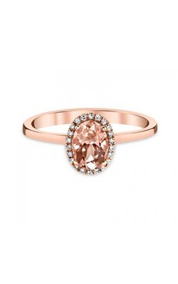 Oval Morganite and Diamond Frame Ring in 14K Rose Gold, 1/20ctw