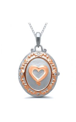 Kissing Hearts Diamond Accented Heart Locket in Sterling Silver