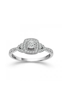 Miracle Diamond Cushion Frame Promise Ring in White Gold, 1/4ctw