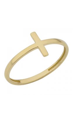 Ladies Sideways Cross Ring in Yellow Gold