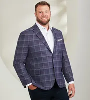 Modern Fit Plaid Woven Sport Jacket