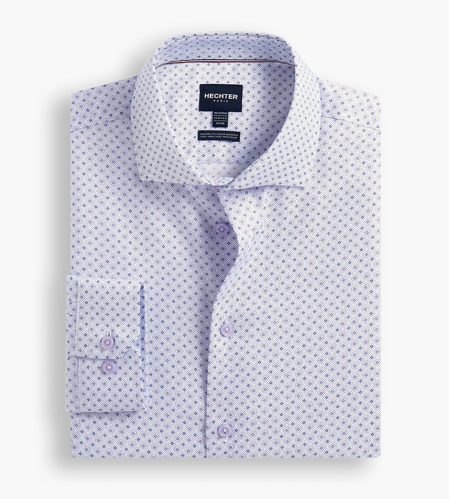 Modern Fit Non-Iron Diamond Print Dress Shirt