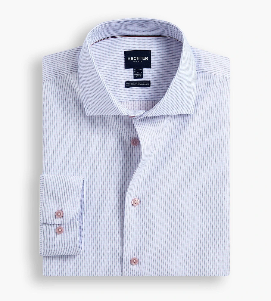 Modern Fit Non-Iron Check Print Dress Shirt