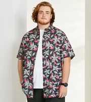 4-Way Stretch Flamingo Short Sleeve Sport Shirt