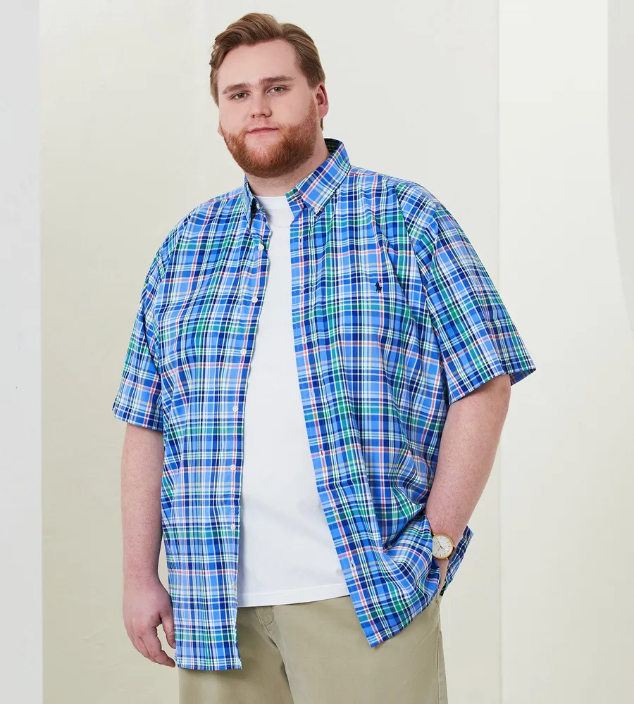 Stretch Plaid Sport Shirt