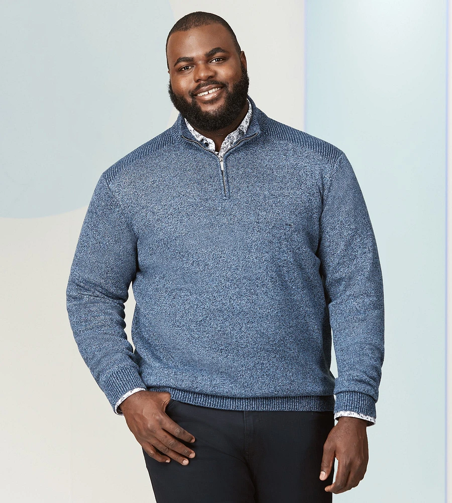 1/4 Zip Jaspe Sweater