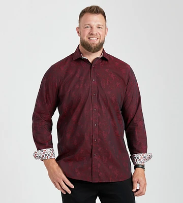 Non-Iron Floral Jacquard Shirt