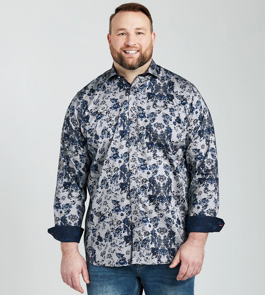 Non-Iron Allover Floral Jacquard Shirt