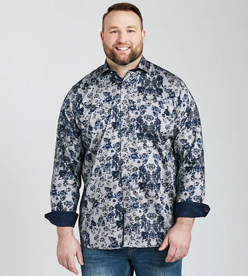 Non-Iron Allover Floral Jacquard Shirt