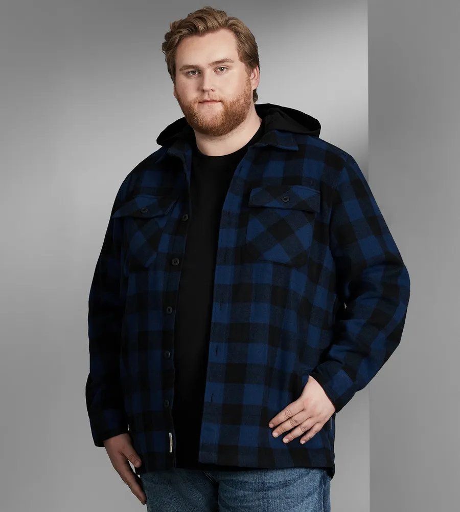 Buffalo Plaid Hooded Overshirt