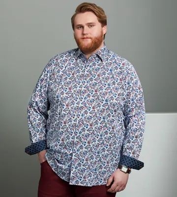 360° Stretch Floral Print Long Sleeve Sport Shirt