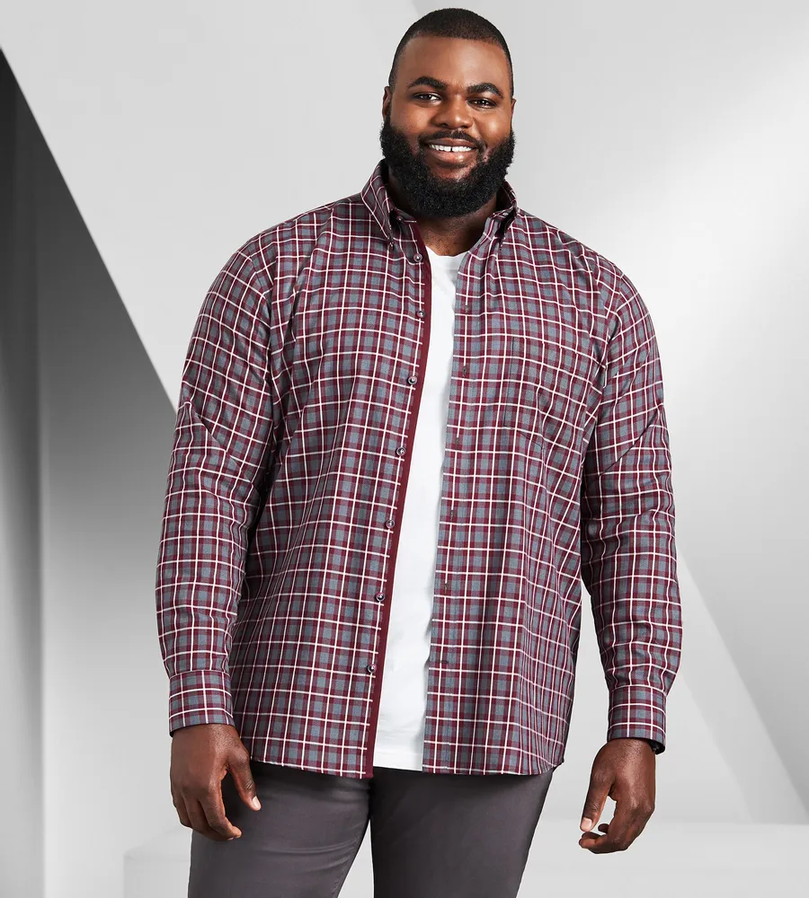 Easy Care Plaid Long Sleeve Sport Shirt