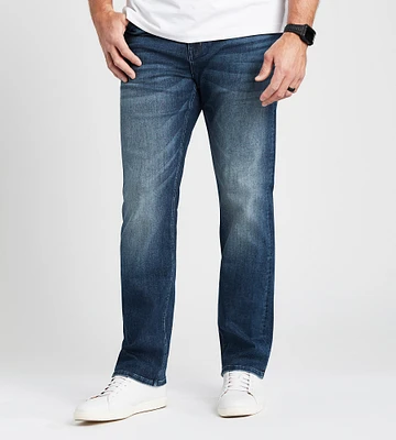 Stretch Denim Straight  Fit Med Wash