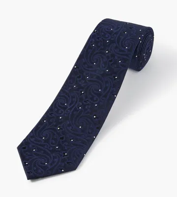 Flocked Paisley Tie