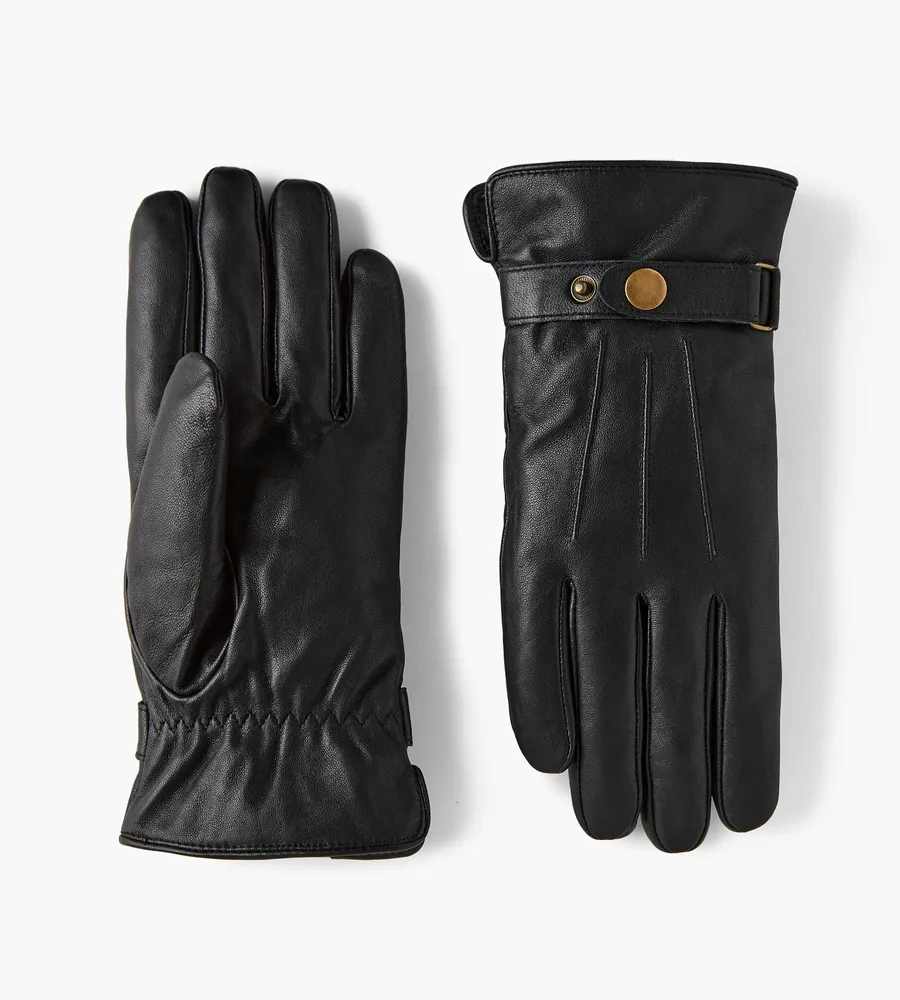 Goatskin Leather Gloves With Strap