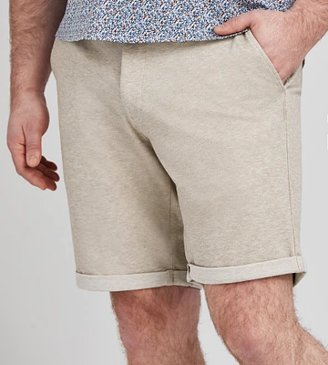 Birdseye Knit Flat Front Shorts