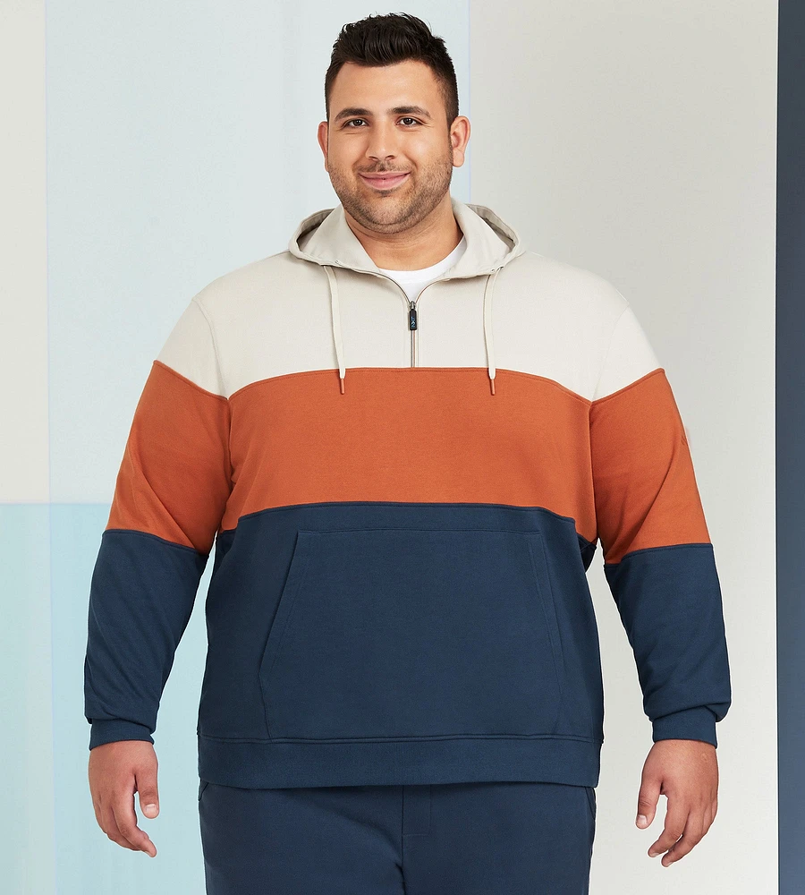 Colour Block Pull Over Hoodie