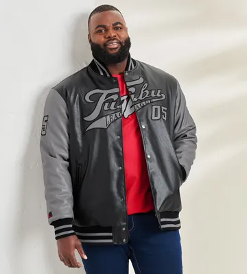 Fubu Vegan Leather Varsity Jacket