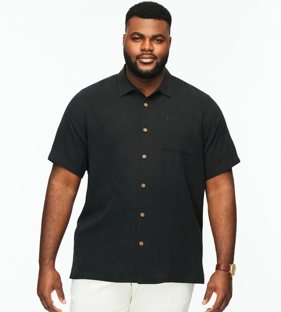Tropic Isles Tonal Jacquard Short Sleeve Casual Shirt