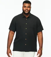 Tropic Isles Tonal Jacquard Short Sleeve Casual Shirt