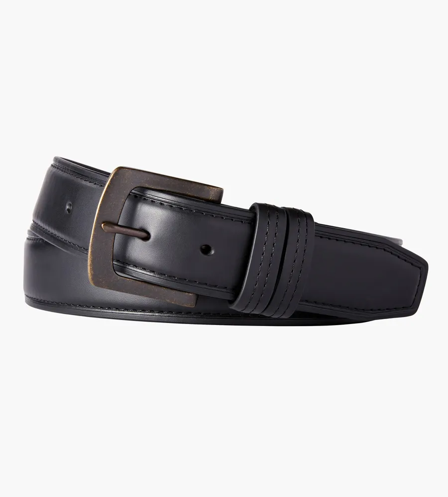 Double Loop Leather Jeans Belt