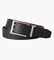 Double-Prong Reversible Leather Belt