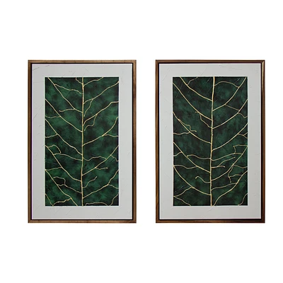 Cuadro Green Lvy Leaves, Set de 2 Piezas