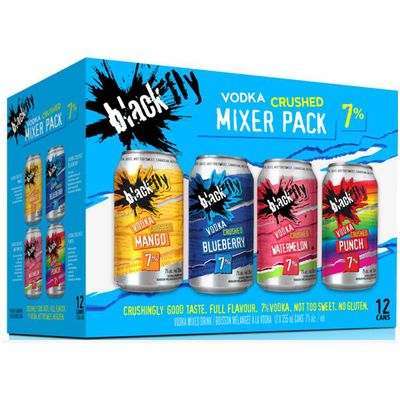 Black Fly Vodka Crushed 12 Can Mixed Pack