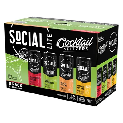 SoCIAL LITE Cocktail Seltzer Mixed Pack