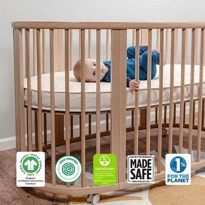 Organic Breathable Oval Crib Mattress (For Stokke Sleepi Bed)