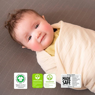 Organic Breathable Swaddle Blankets 4-Color Pack