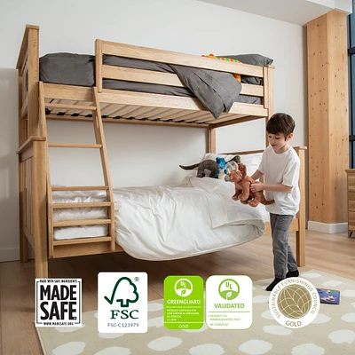 Savona Twin/Full Bunk Bed w/Angled Ladder FSC® Oak - Natural