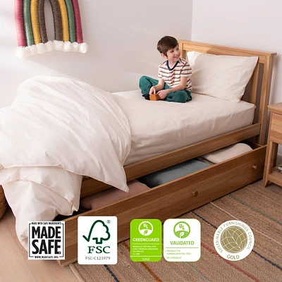 Savona White Oak Kids Bed Trundle/Divider