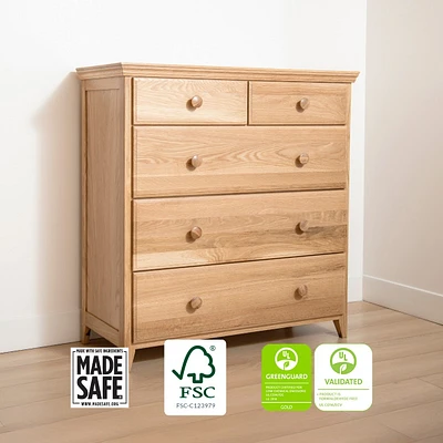 Savona 2-Over-3 Drawer Chest FSC® Oak